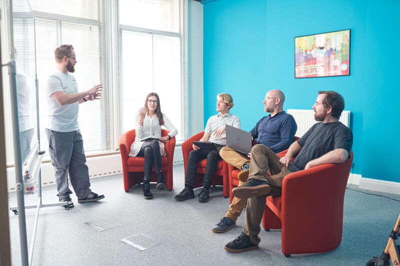 USW researchers are with employees from Cloth Cat Animation.