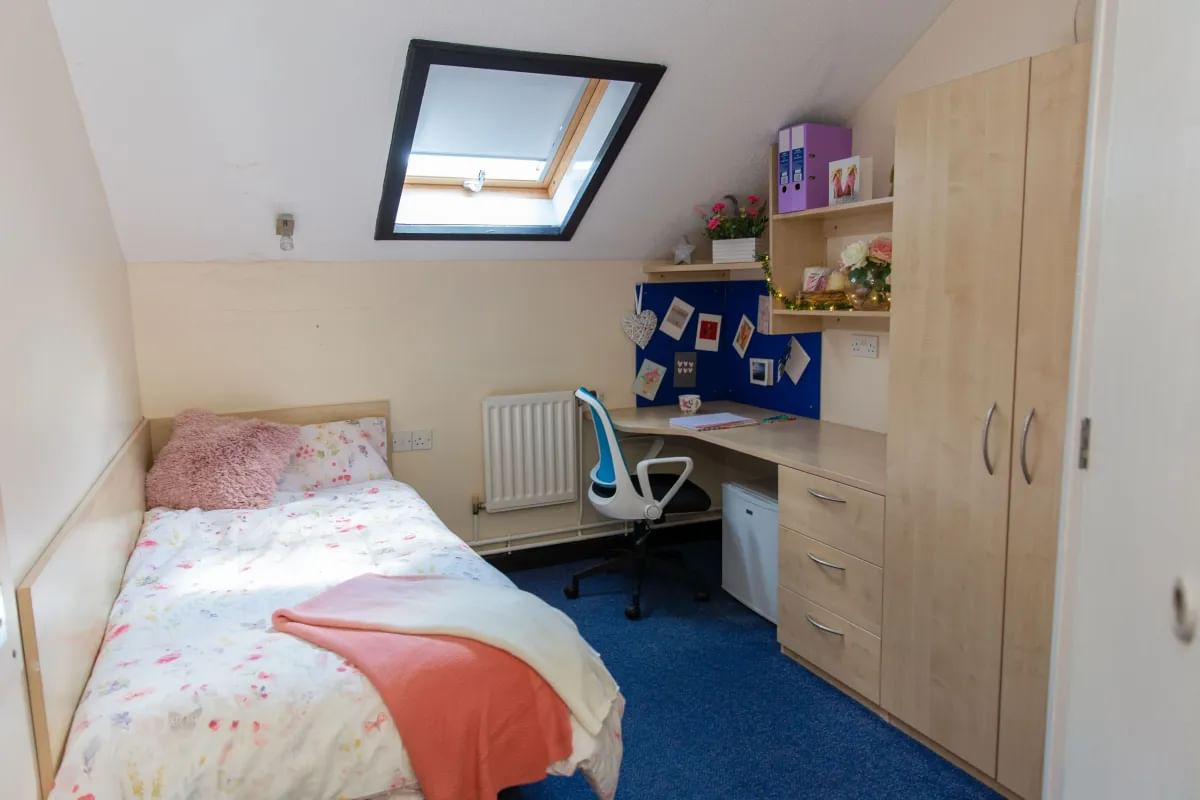 Overview shot of an attic room in Glamorgan Court