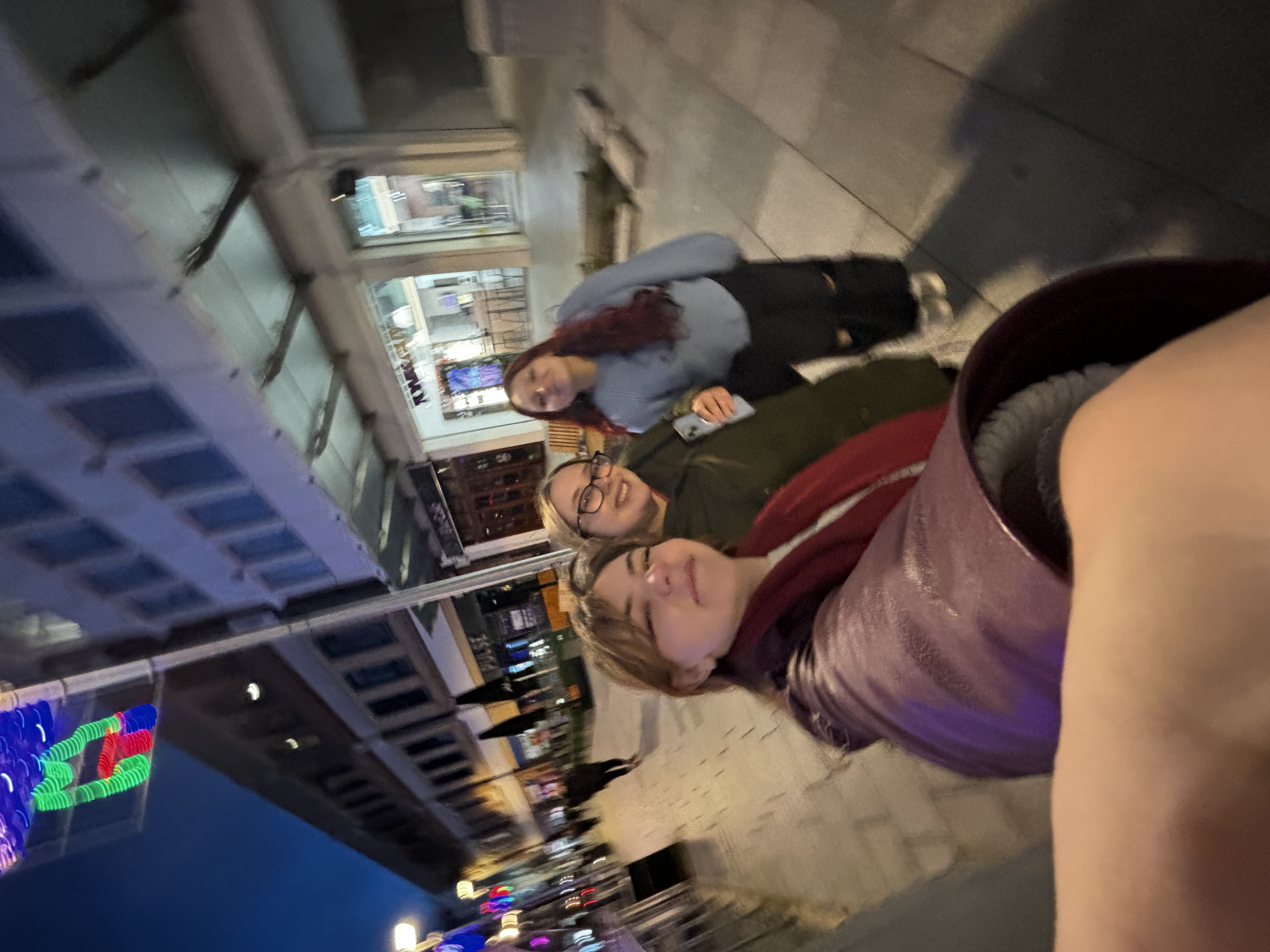 A selfie of three students together in Cardiff.