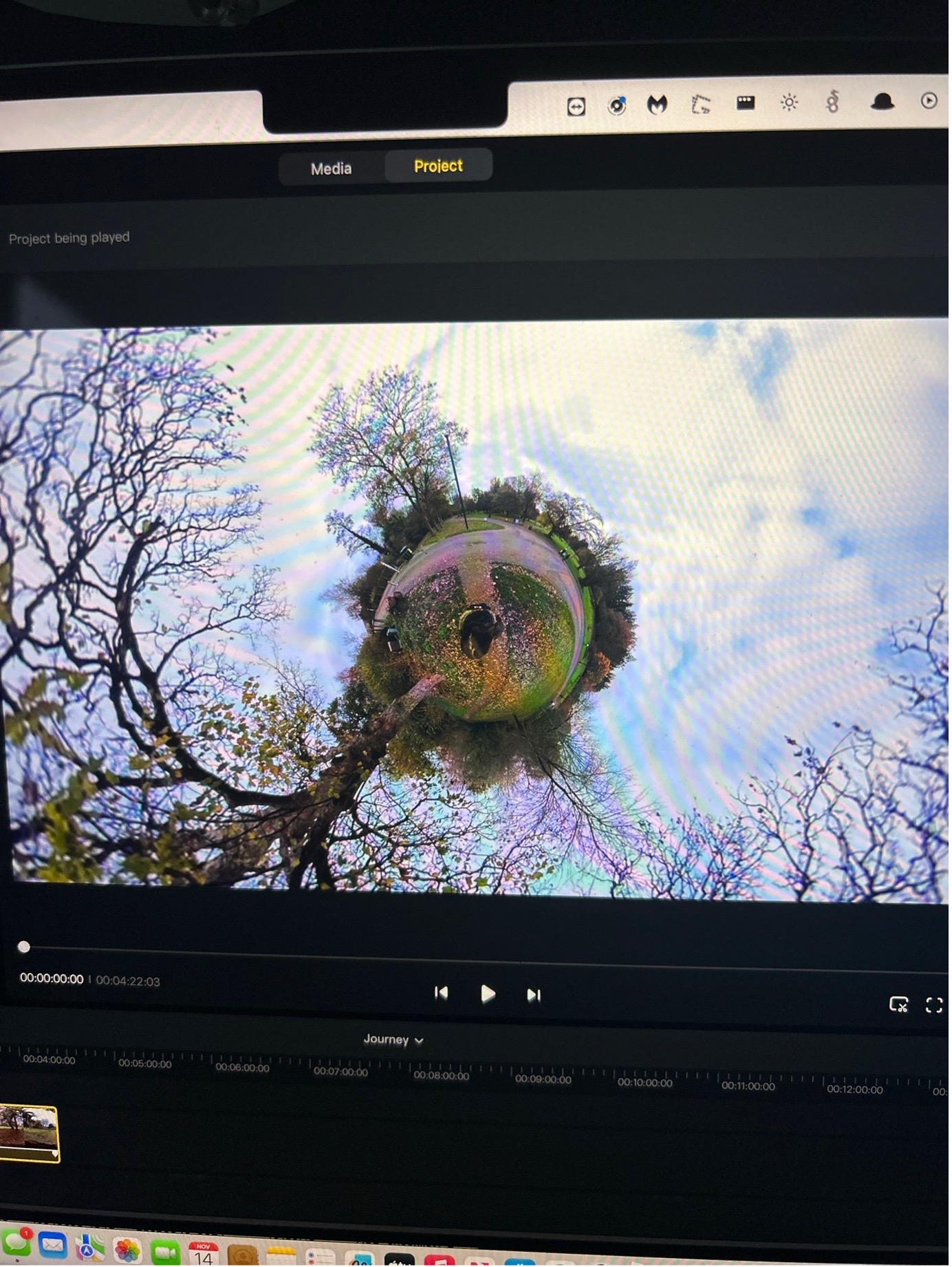 An image taken of a video being edited on Adobe Premier Pro.