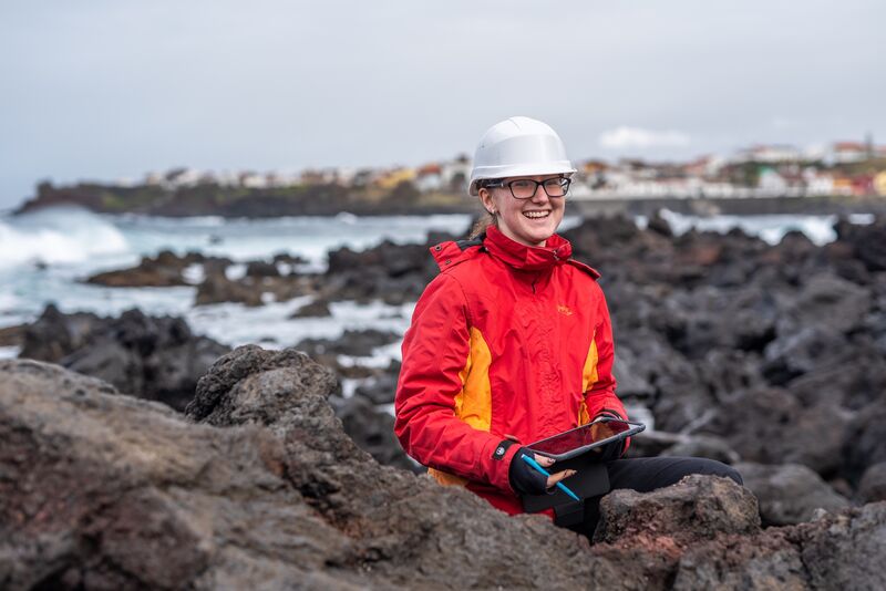 A student undertaking fieldwork experience in the Azores.