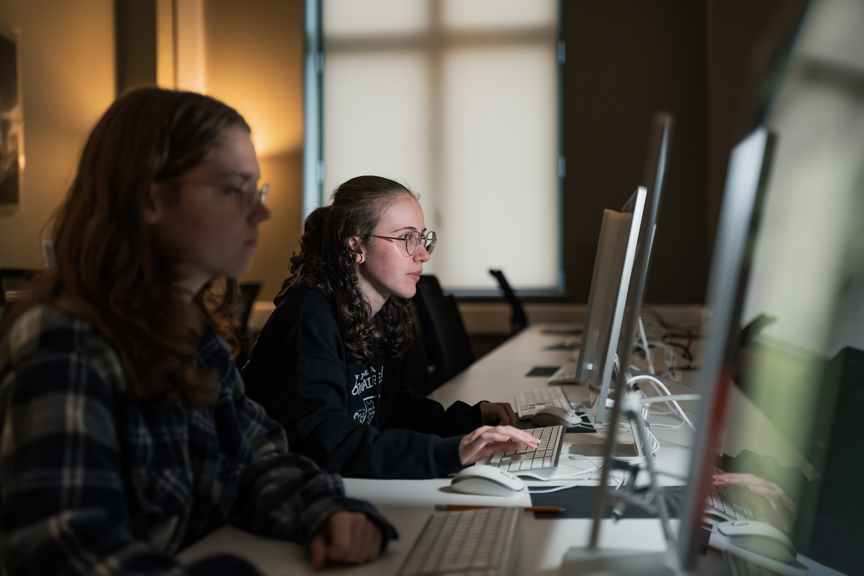 Visual Effects students working at computers
