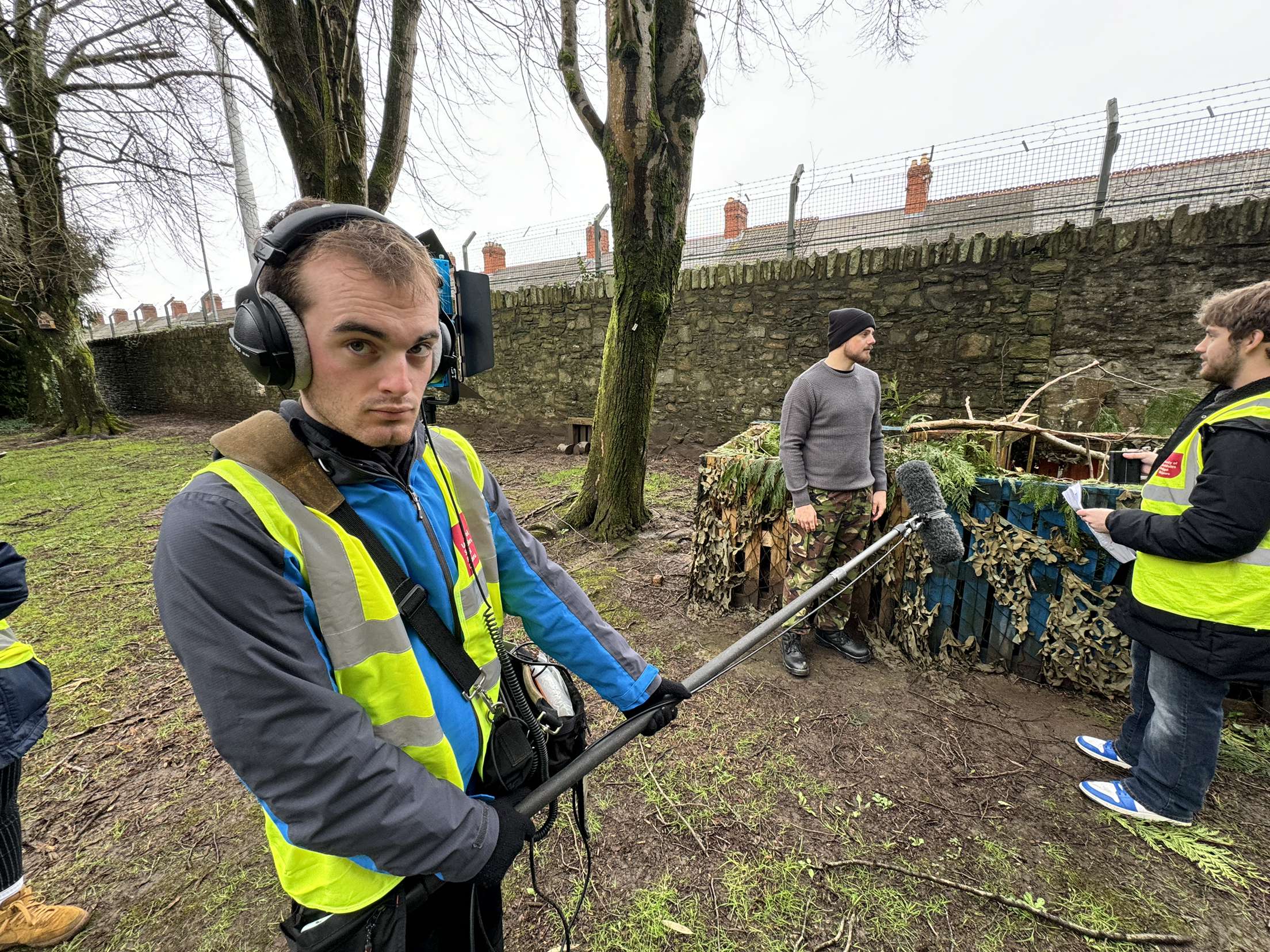 Students filming for a short film