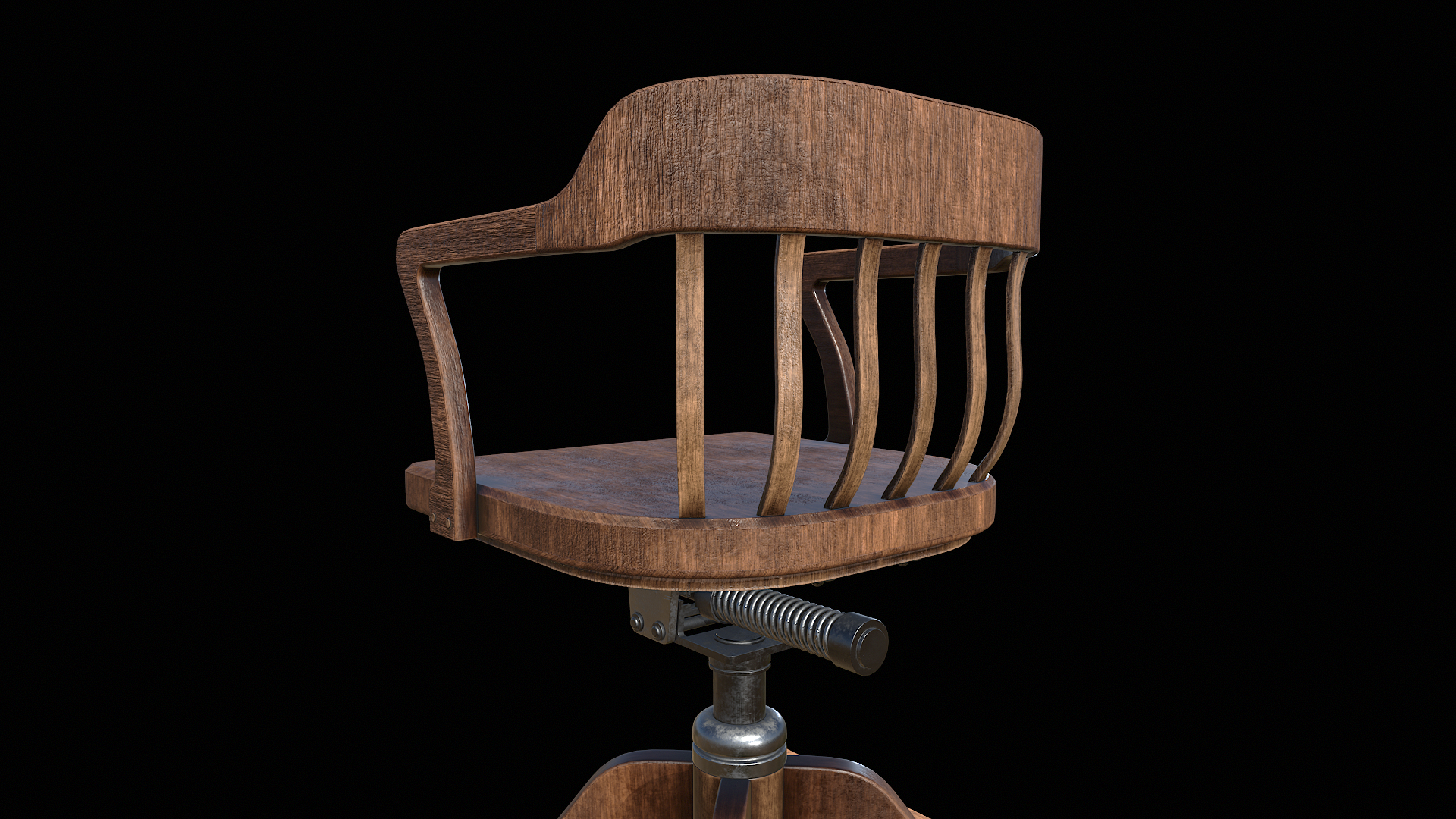 Animated image of a detailed wooden chair
