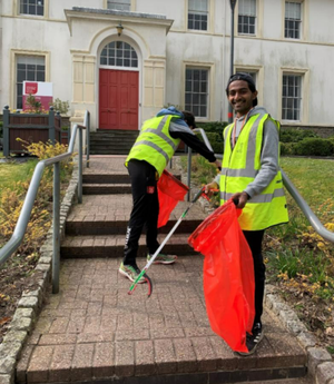 Ajay Ajith, a BSc Pharmaceutical Science student at USW,, taking part in litter pick. April 1, 2022