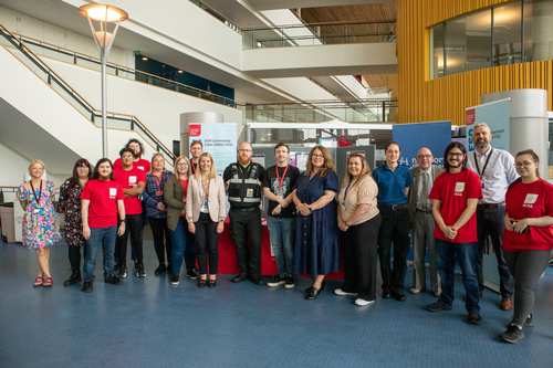 The teams from USW and NCH at the cyber clininc. Mr Wood is fourth from the right.