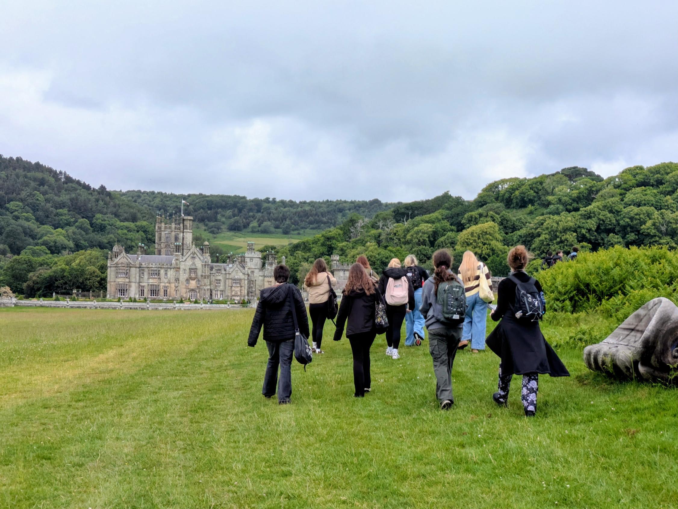 Some of the teenagers who attended the University of South Wales' 'Biology in the Park' at Margam Park taking part in one of the activities included in the event