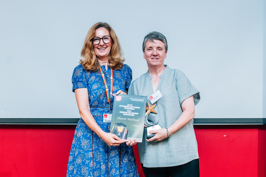 Teachers' and Advisers' Awards winner Sharon Westhead receiving her award.