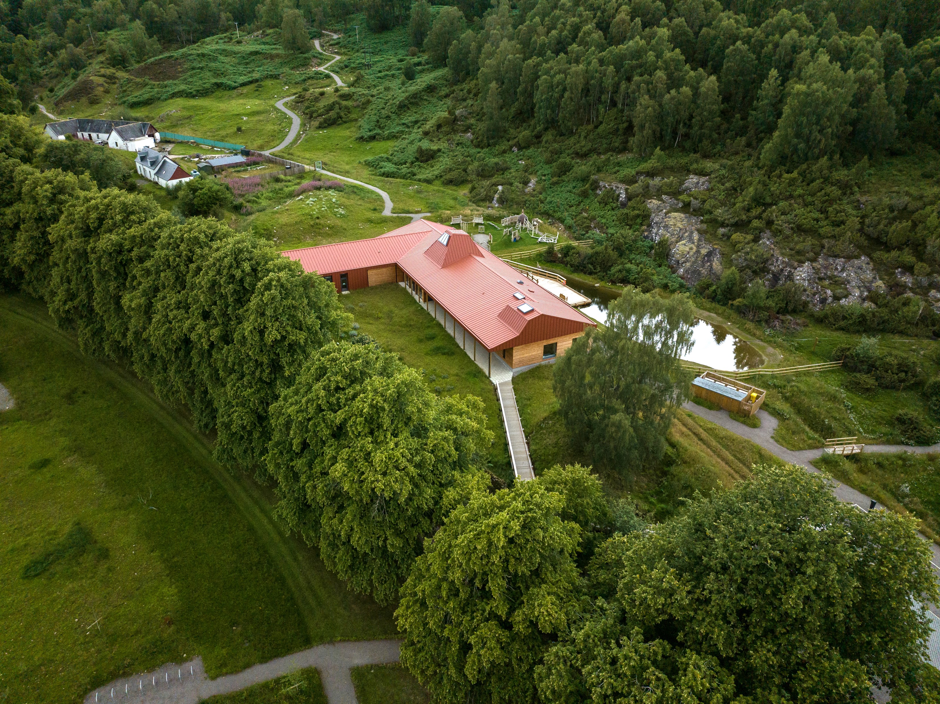 An aerial view of Dundreggan rewilding estate